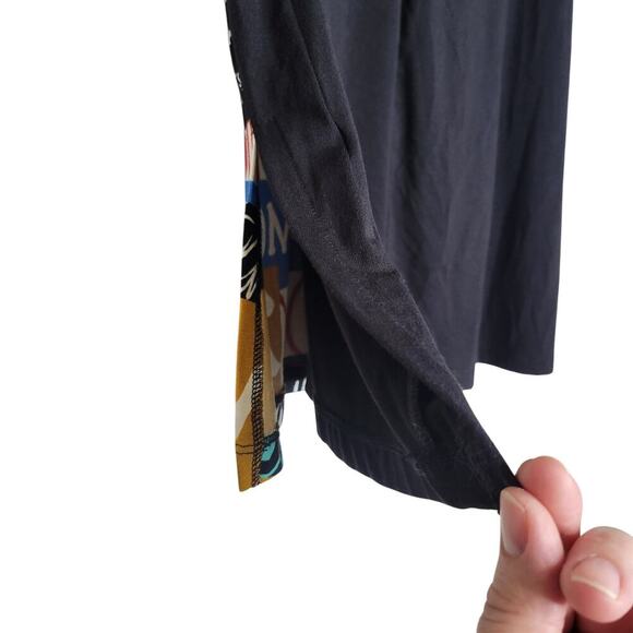 Luc Fontaine Mini Dress Size 8 Black Graphic Print Stretch Art To Wear Tunic - Picture 5 of 7